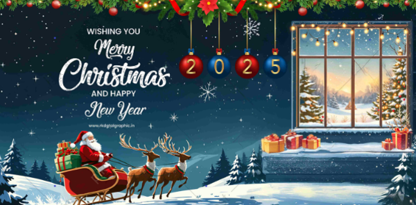 thumbnail Merry Christmas and Happy New Year Flex Banner 6x3